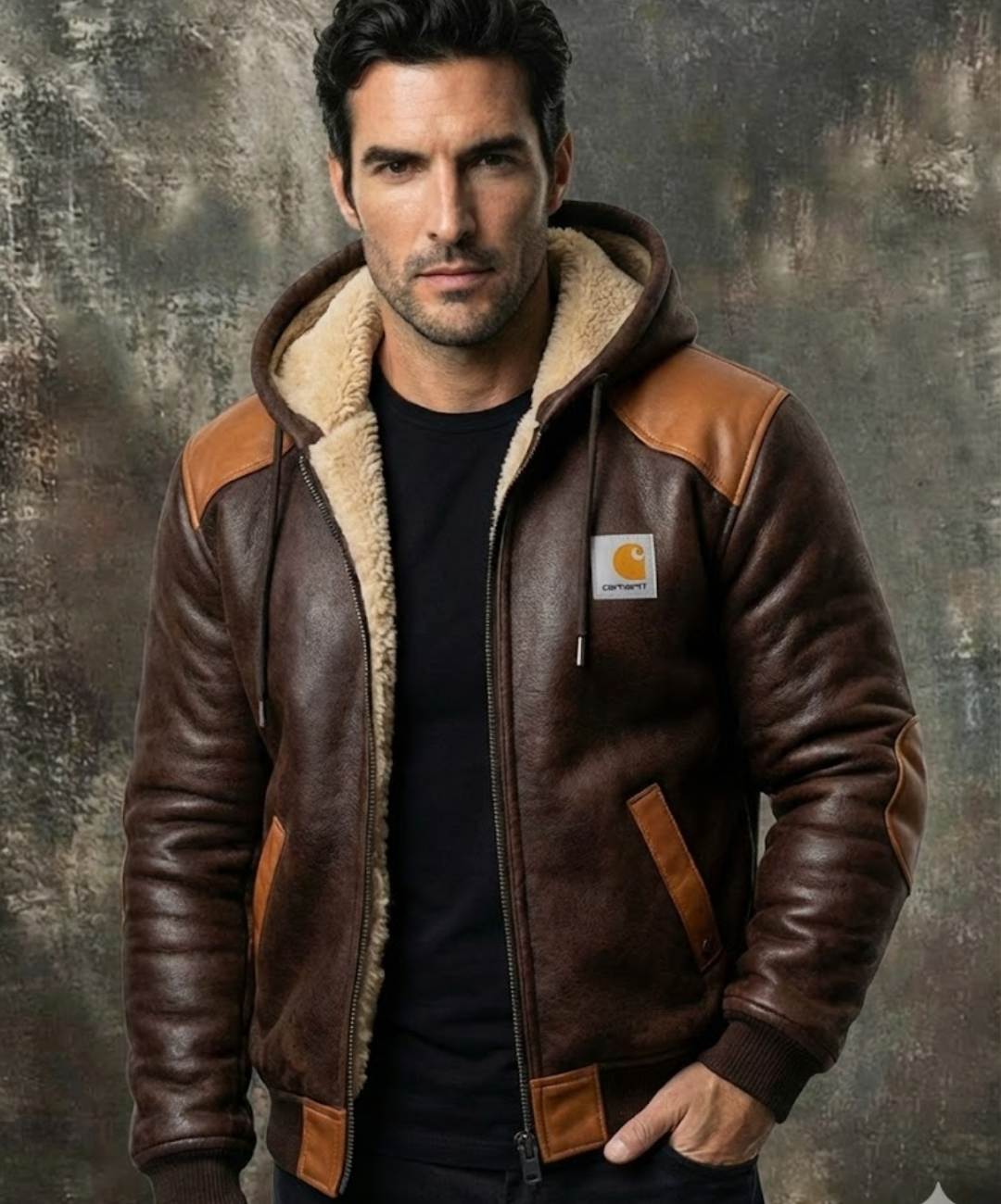 Chaqueta de invierno con refinados detalles de piel.