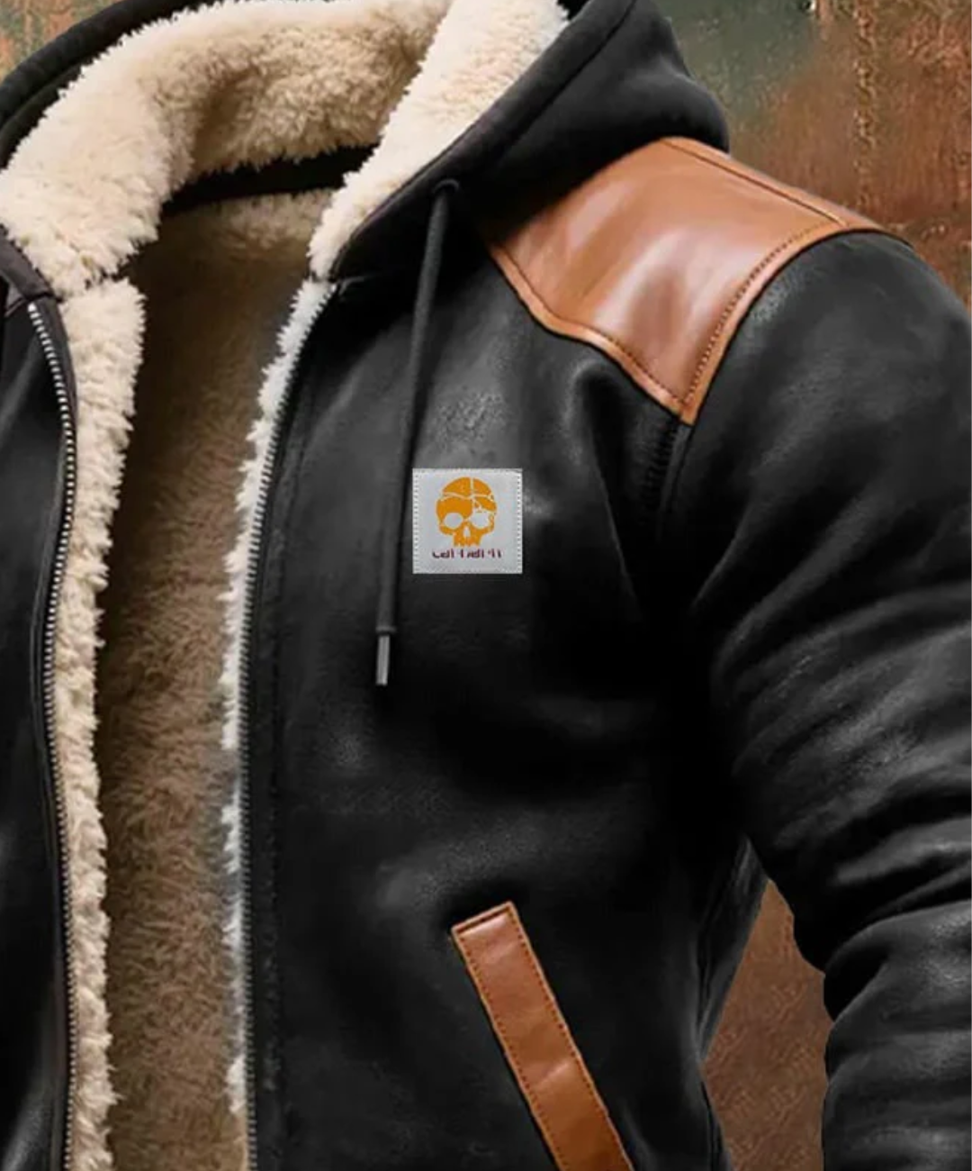 Chaqueta de invierno con refinados detalles de piel.