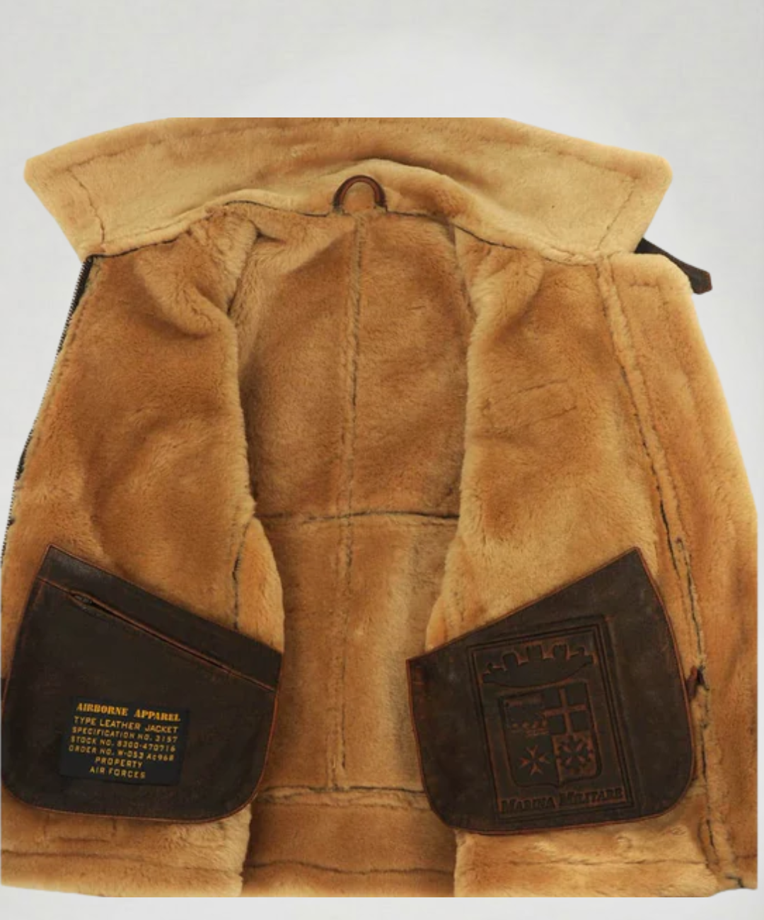 Chaqueta bomber clásica de piel auténtica