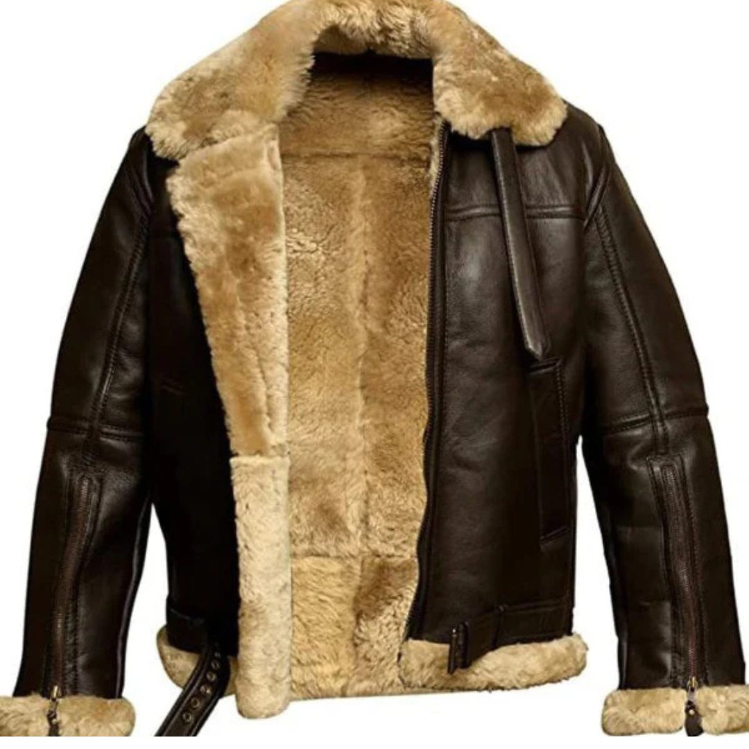 Chaqueta de piel con pelo suave